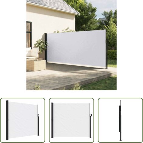 Tenda da sole retrattile -  Tenda da Sole Laterale Retrattile Bianco 180x600 cm