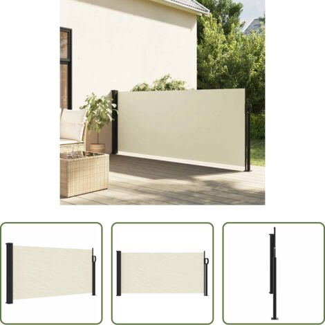 Tenda da sole retrattile -  Tenda da Sole Laterale Retrattile Crema 100x300 cm