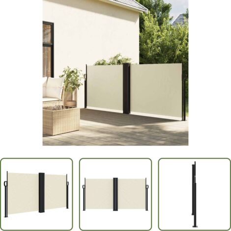 Tenda da sole retrattile -  Tenda da Sole Laterale Retrattile Crema 120x1200 cm