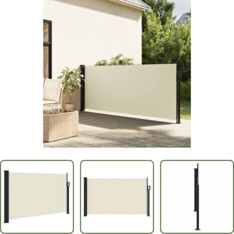 Tenda da sole retrattile -  Tenda da Sole Laterale Retrattile Crema 120x600 cm