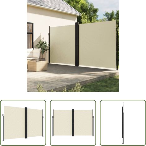 Tenda da sole retrattile -  Tenda da Sole Laterale Retrattile Crema 220x1000 cm