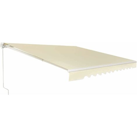 Tenda da Sole Retrattile, Tenda Parasole per Balcone e Finestra, Tenda Impermeabile e Resistente con Manovella, con Telaio in Alluminio, 300 x 250 cm (Beige)