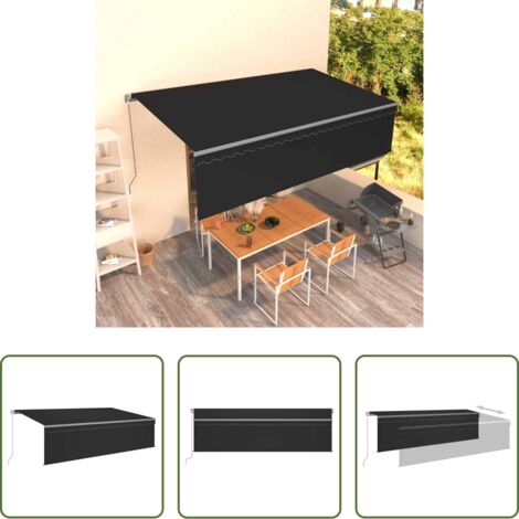 Tenda da sole retrattile -  Tenda Sole Retrattile Manuale con Parasole 5x3m Antracite