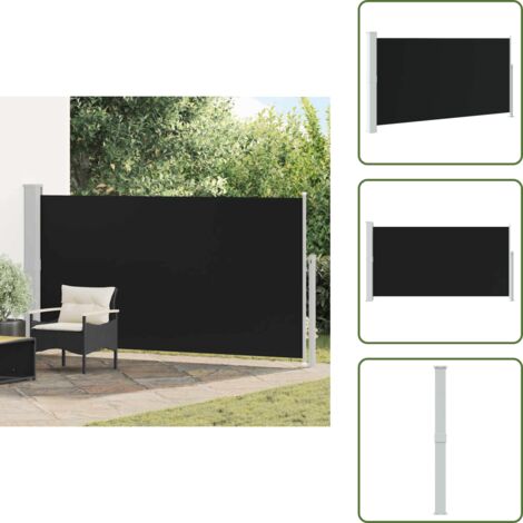Tenda da sole retrattile - vidaXL Tendalino Laterale per Patio Terrazzo 160 x 300 cm Nero - Tenda da sole con schermo