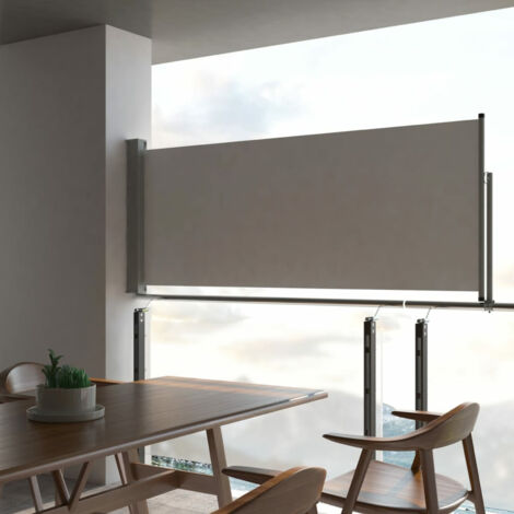 Tenda da sole schermo laterale retrattile per la privacy per patio giardino terrazza balcone schermo di protezione visiva 100 x 300 cm grigio 020007178