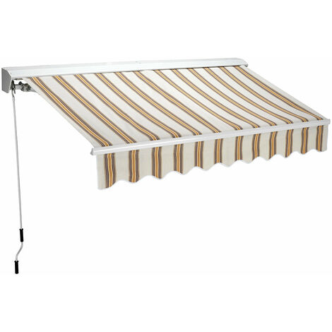 Tenda da Sole Semicassonata 200x300 cm Tessuto in Poliestere Riga Beige