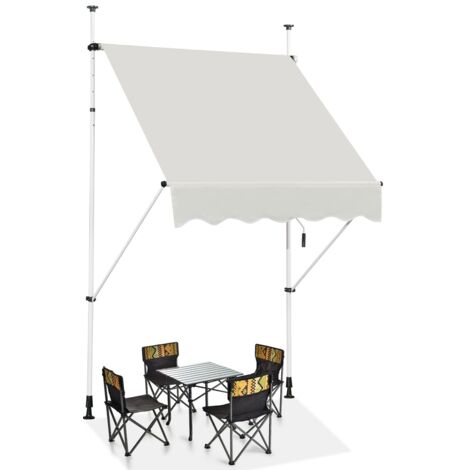 Tenda da sole telescopica e retrattile, Tenda parasole resistente ai raggi UV impermeabile 150x120cm Beige