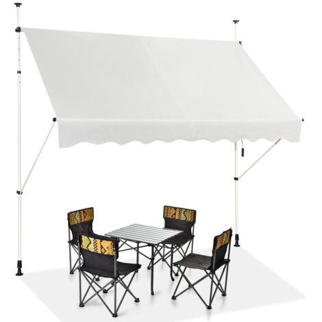 Tenda da sole telescopica e retrattile, Tenda parasole resistente ai raggi UV impermeabile 250 x 120 cm Beige