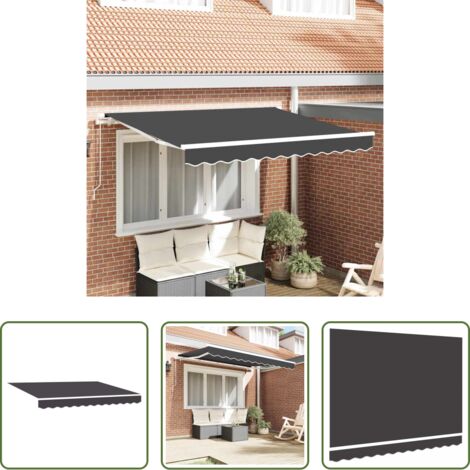 Tenda da sole -  Telo di ricambio per tenda da sole Antracite 3 x 2 m Poliestere