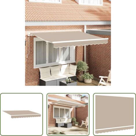 Tenda da sole -  Telo di ricambio per tenda da sole Beige 3 x 2,5 m Poliestere