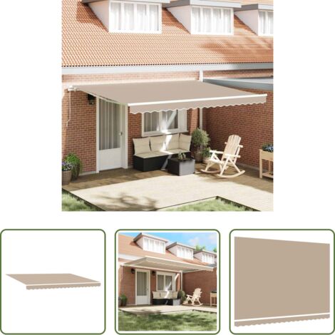 Tenda da sole -  Telo di ricambio per tenda da sole Beige 4,5 × 3 m Poliestere