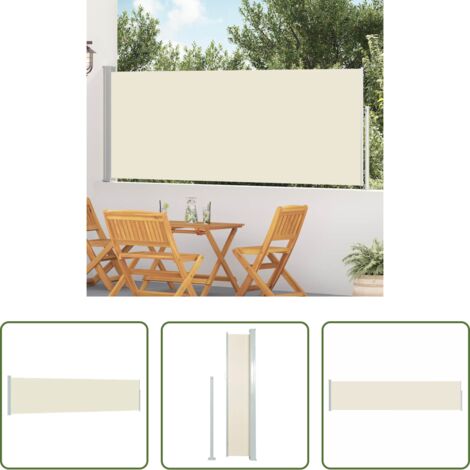 Tenda da sole -  Tenda Laterale Retrattile per Patio 120x500 cm Crema