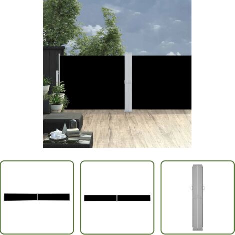 Tenda da sole -  Tenda Laterale Retrattile per Patio 140x1200 cm Nera