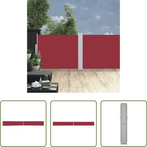 Tenda da sole -  Tenda Laterale Retrattile per Patio 140x1200 cm Rossa