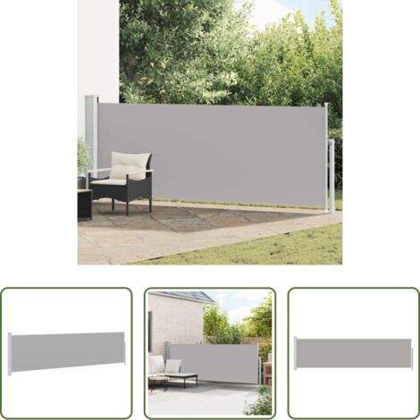 Tenda da sole -  Tenda Laterale Retrattile per Patio 140x500 cm Grigia