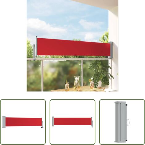 Tenda da sole -  Tenda Laterale Retrattile per Patio 60x300 cm Rossa