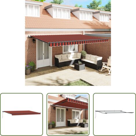 Tenda da sole -  Tenda Retrattile arancione e marrone 500 × 350 cm