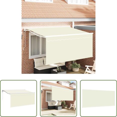 Tenda da sole -  Tenda Retrattile Crema 300 x 200 cm Poliestere e Alluminio