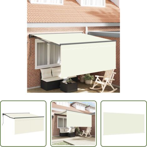 Tenda da Sole -  Tenda Retrattile Crema 300 x 250 cm Poliestere e Alluminio