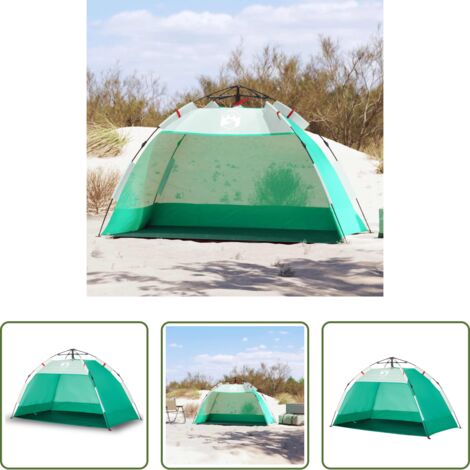 Tenda da spiaggia 2 persone -  Tenda da Spiaggia 2 Persone Verde Rilascio Rapido Impermeabile