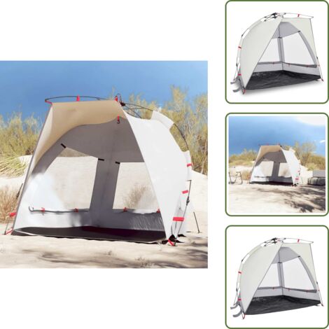 Tenda da spiaggia 2 persone - vidaXL Tenda da Spiaggia 2 Persone Grigio Rilascio Rapido Impermeabile - Tenda da spiaggia grigia