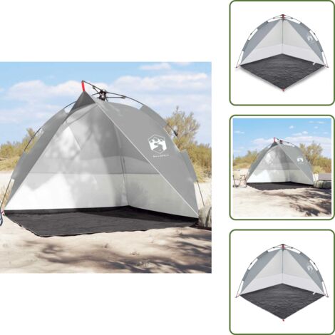 Tenda da spiaggia con ingresso aperto - vidaXL Tenda da Spiaggia Grigio Rilascio Rapido Impermeabile -