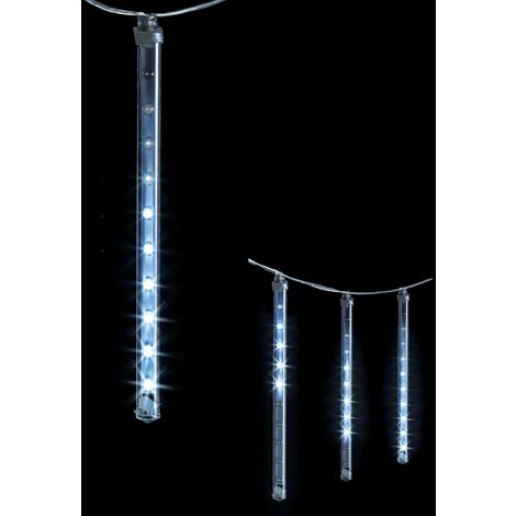 Tenda di facciata illuminata 100 LED 10 tubi effetto goccia 3,6 m esterno bianco freddo - Feeric lights & christmas