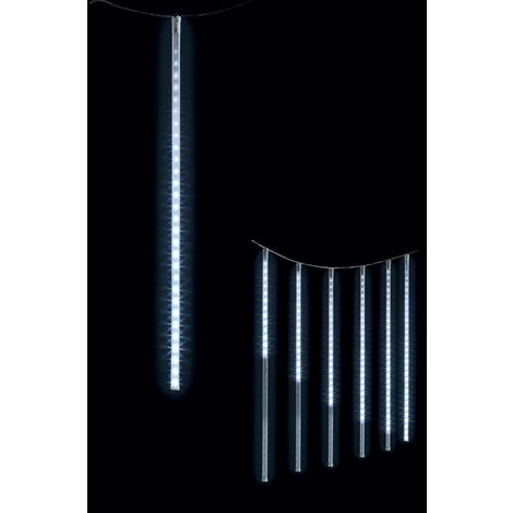 Tenda di facciata illuminata 210 led 7 tubi effetto goccia 6 m bianco freddo esterno - Feeric lights & christmas
