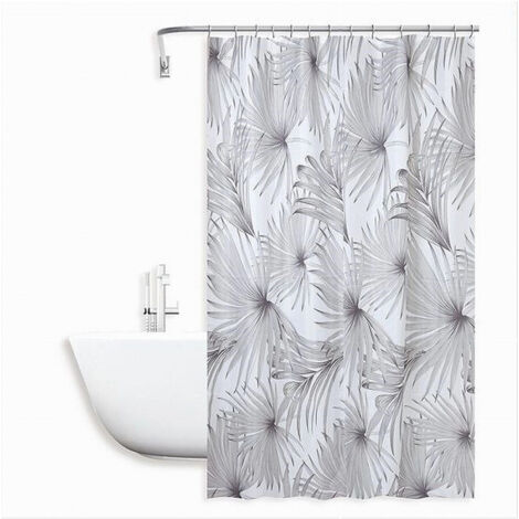 Tenda Doccia Antimuffa Impermeabile 180x200cm Con 12 Anelli Bagno Tropicale 87076