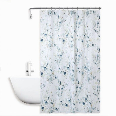 Tenda Doccia Antimuffa Impermeabile 180x200cm Con Anelli Bagno Fiori Foglie 87062