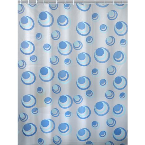 Tenda doccia bagno in peva 'orbita' azzurro - 180x200