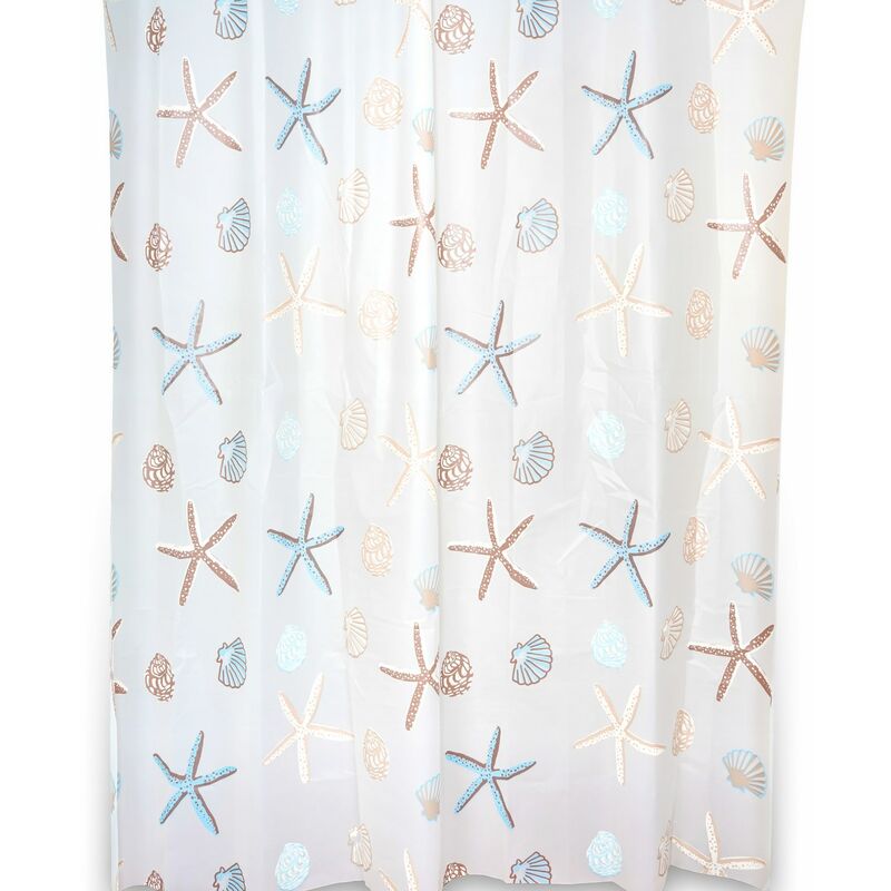 Rideau de douche 120x200 fantaisie plage et mer en peva mod. seychelles