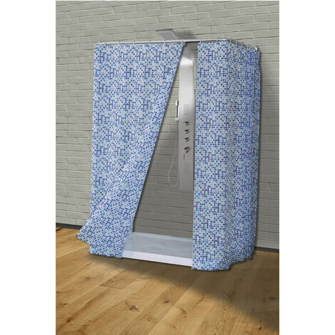 TENDA DOCCIA IN VINILE AZZURRO CM 180X200 KIASSO