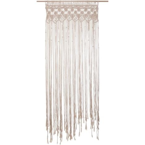 Tenda en fil de macramé beige ivoire 90x200 cm - Atmosphera, créateur d'intérieur