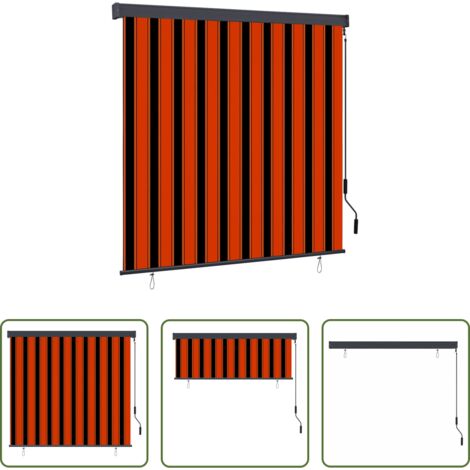 Tenda esterna - Tenda a rullo con tende Rigato Arancione e Marrone 180 x 250 cm