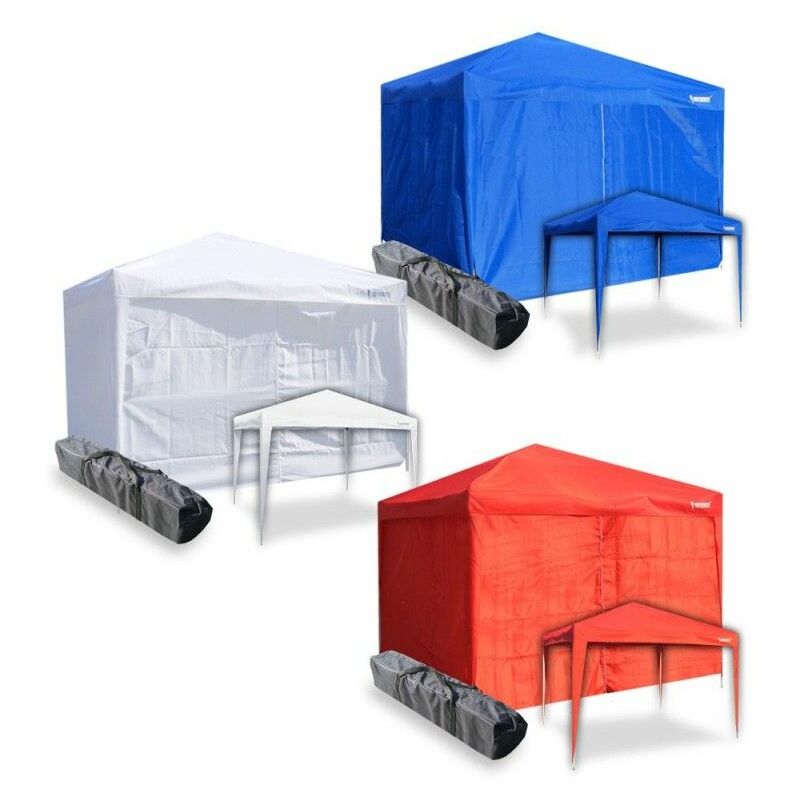Tenda gazebo da esterno Easy 3x3 con pannelli laterali > Rosso