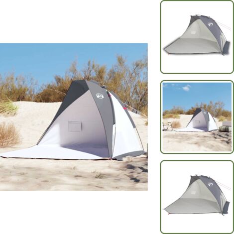 Tenda impermeabile - vidaXL Tenda da Spiaggia Grigia 268x223x125 cm in Poliestere 185T - Tenda grigia