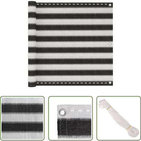 Tenda in HDPE -  Paravento da Balcone HDPE 90x500 cm Antracite e Bianco