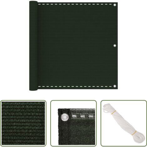 Tenda in HDPE -  Paravento da Balcone Verde Scuro 90x400 cm in HDPE
