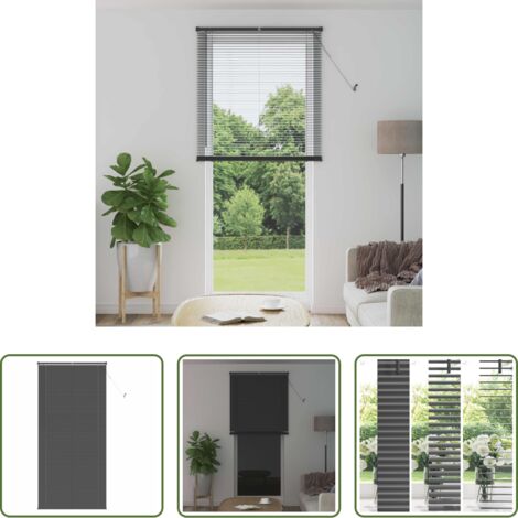 Tenda in PVC -  Tenda Veneziana Regolabile Grigio Argento 213 x 70 cm PVC