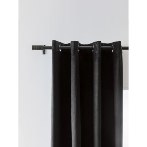 TENDA IN VELLUTO NERO CON OCCHIELLI 140x270