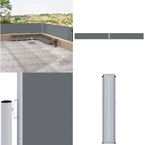 Tenda Laterale Retrattile Antracite 117x1200 cm - Tenda da sole - Privacy giardino