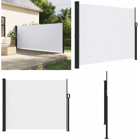 Tenda Laterale Retrattile Bianco 170x300 cm - Tenda da sole - Tenda da giardino
