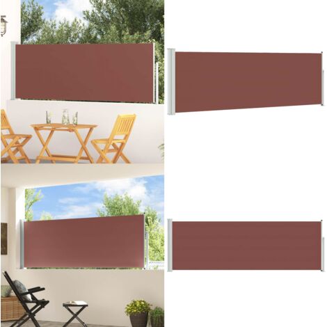 Tenda Laterale Retrattile per Patio 100x300 cm Marrone - Ombreggiatura - Tenda da balcone