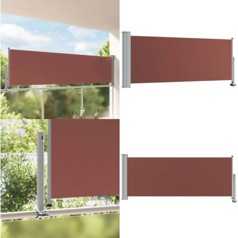 Tenda Laterale Retrattile per Patio 100x300 cm Marrone - Tenda da sole - Tenda da balcone