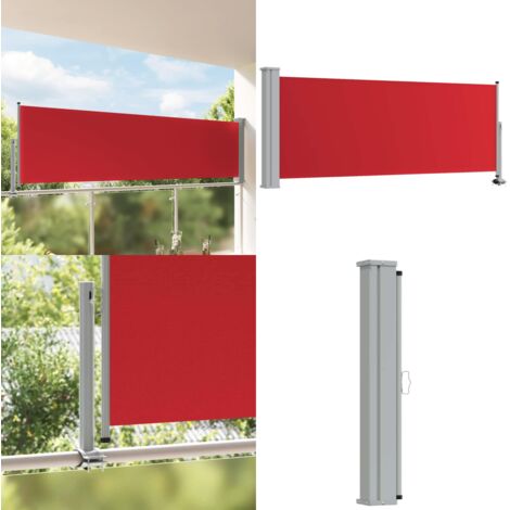 Tenda Laterale Retrattile per Patio 100x300 cm Rossa - Ombreggiatura - Tenda da sole