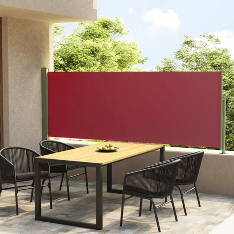 Tenda Laterale Retrattile per Patio 180x500 cm Rossa