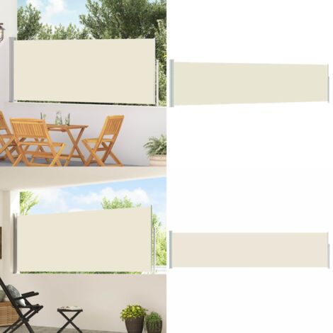 Tenda Laterale Retrattile per Patio 120x500 cm Crema - Tenda da sole - Tenda da balcone