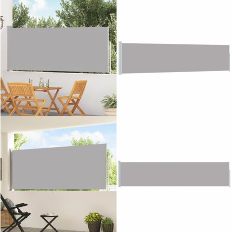 Tenda Laterale Retrattile per Patio 120x500 cm Grigia - Tenda da sole - Tenda da balcone
