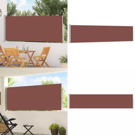 Tenda Laterale Retrattile per Patio 120x500 cm Marrone - Tenda da sole - Tenda da balcone